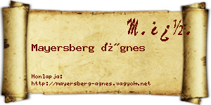 Mayersberg Ágnes névjegykártya